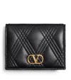 Valentino Garavani Garavani Quiltie 67 Wallet In Quilted Nappa Woman Black Uni In Black