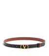 Valentino Garavani Vlogo Signature Reversible Shiny Calfskin Belt - 20mm / 1.2 In. Woman Black/deep In Black