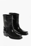 Valentino Leather Rockstud Biker Booties 4cm In Black