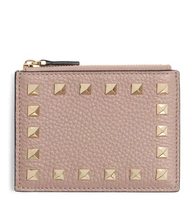 Valentino Garavani Leather Rockstud Card Holder