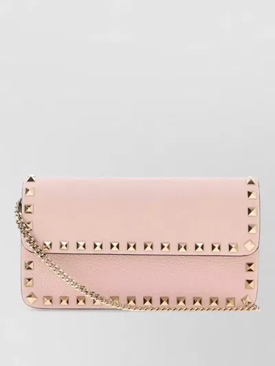 Valentino Garavani Leather Rockstud Clutch Chain Strap Hardware