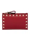 Valentino Rockstud Leather Wallet In Multi