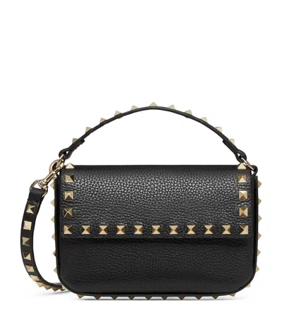 Valentino Garavani Leather Rockstud Cross-body Pouch In Black