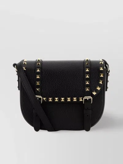 Valentino Garavani Black Leather Rockstud Crossbody Bag