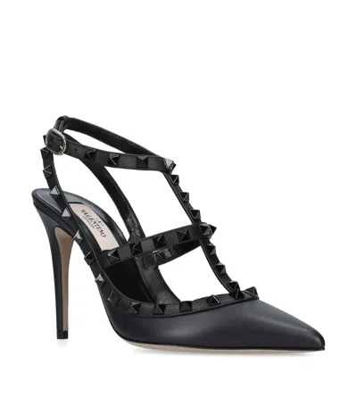 Valentino Garavani Studded Leather Decollete Pumps In Black
