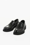 Valentino Leather Rockstud Penny Loafers With Studs In Black