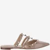 Valentino Garavani Rockstud Patent-leather Mule Woman Poudre 41.5 In Poudre