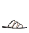 Valentino Rockstud Flat Sandals In Black