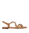 Valentino Rockstud Leather Sandal In Brown
