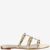 Valentino Rockstud Metallic Leather Sandals In Gold