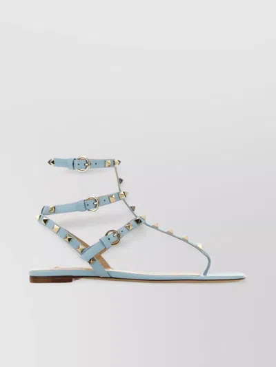 Valentino Garavani Rockstud T05 Flats Sandals In Blue