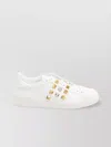 Valentino Garavani Leather Rockstud Untitled Sneakers With Metal Studs In White