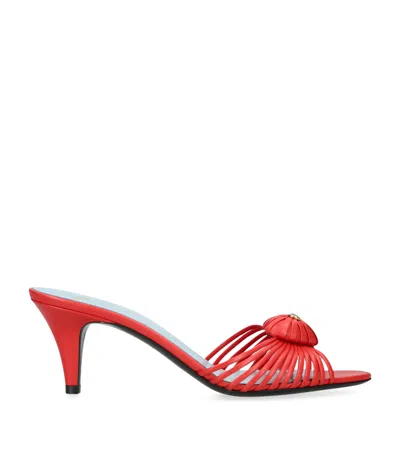 Valentino Garavani Leather Royal Heeled Mules 65 In Red
