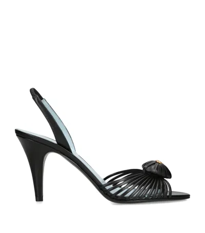 Valentino Garavani Leather Royal Slingback Heels 85 In Black