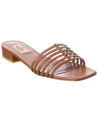 Valentino Garavani Valentino Leather Sandal In Brown