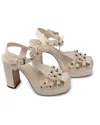 Valentino Leather Sandal In Neutral