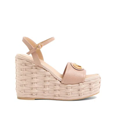 Valentino Garavani Wedge Espadrillas Vlogo Signature T. 45 In Pink