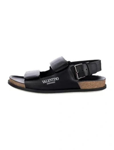 Pre-owned Valentino Garavani Leather Sandals In Black