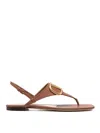 Valentino Vlogo Signature Flat Thong Sandal In Grainy Calfskin In Black