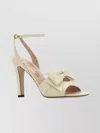 Valentino Leather Sandals Featuring Bow Detail And Open Toe In Neutral