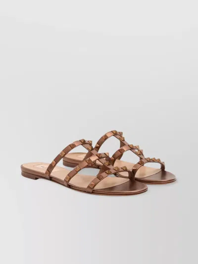 Valentino Garavani Leather Sandals Metallic Studs