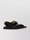 Valentino Leather Sandals With Flat Sole And Gold-tone Hardware