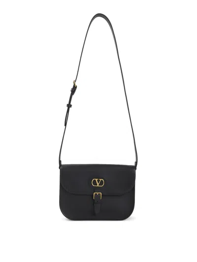 Valentino Garavani Antibes Leather Crossbody Bag Adjustable Strap In Black