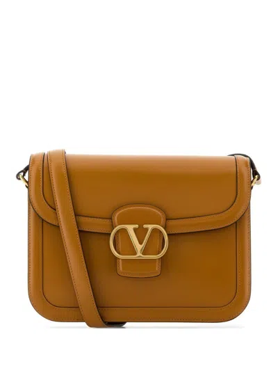 Valentino Garavani Leather Shoulder Bag In Brown