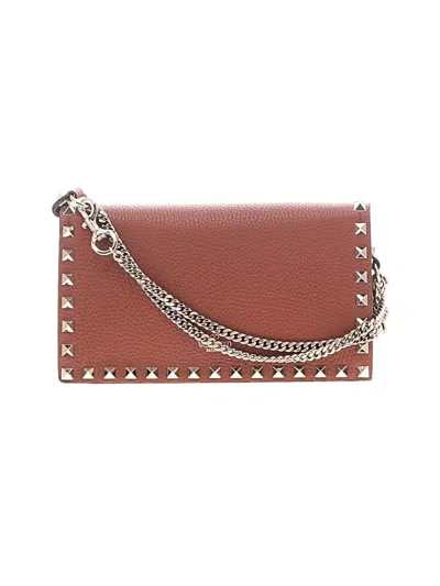 Pre-owned Valentino Garavani Leather Shoulder Bag In Brown