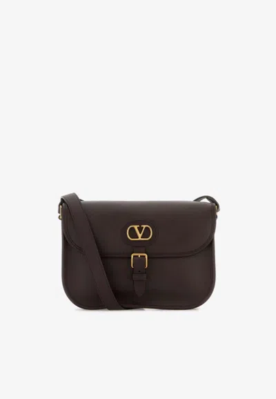 Valentino Garavani Leather Shoulder Bag In Brown