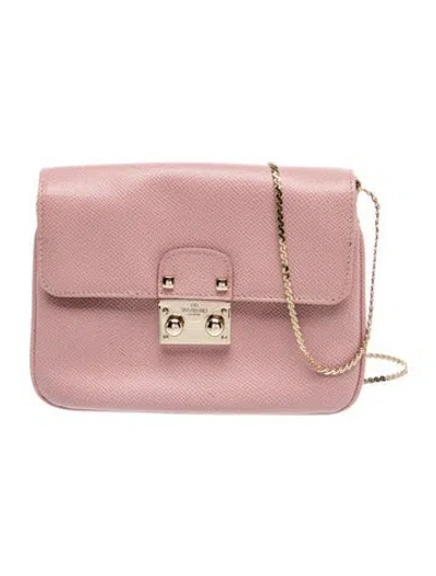 Pre-owned Valentino Garavani Leather Shoulder Bag In Pink