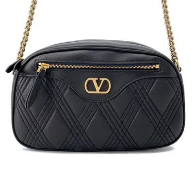 Pre-owned Valentino Garavani Leather Shoulder Bag () In Black