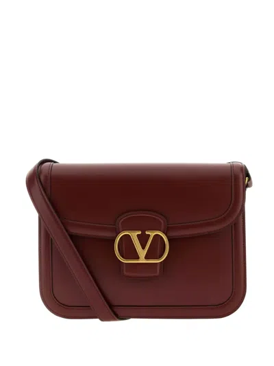 Valentino Garavani Leather Shoulder Bag In Red