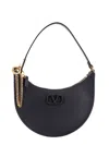 Valentino Half-moon Leather Shoulder Bag With Chain Strap