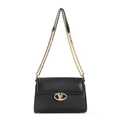 Valentino Garavani Vlogo The Bold Leather Medium Bag In Black