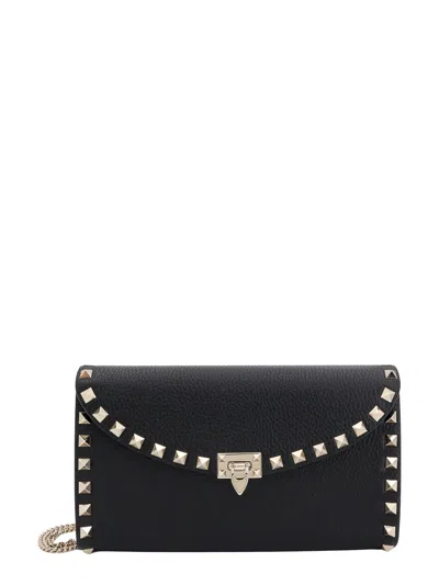 Valentino Garavani Leather Shoulder Bag With Iconic Studs In Black