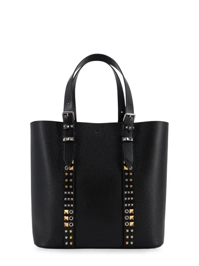 Valentino Garavani Leather Shoulder Bag With Iconic Studs In Black