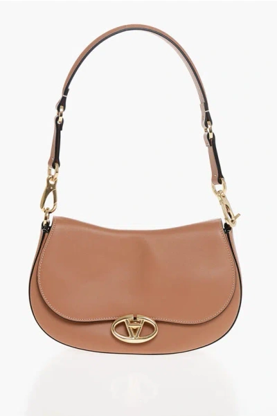 Valentino Garavani Leather Shoulder Bag With Logoed Buckle