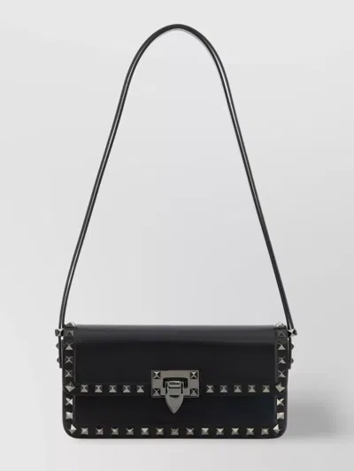 Valentino Garavani Leather Shoulder Bag With Rockstud Trimmings