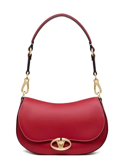 Valentino Garavani Leather Shoulder Bag With Vlogo Signature Detail In Red