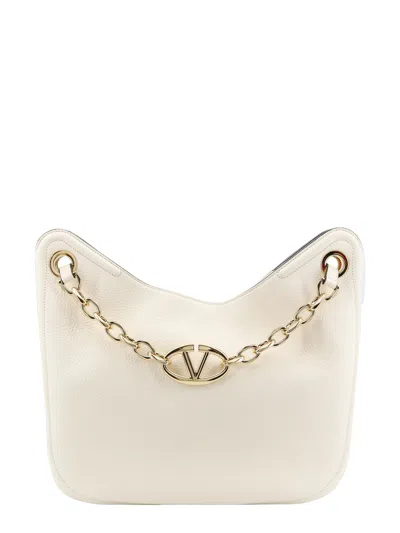 Valentino Garavani Leather Shoulder Bag With Vlogo Signature Detail In White