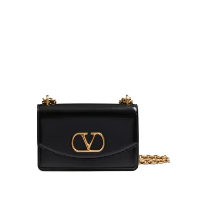 Valentino Garavani Leather Shoulder Bags In Black