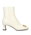 Valentino Leather Signature Vlogo Ankle Boots 55 In White