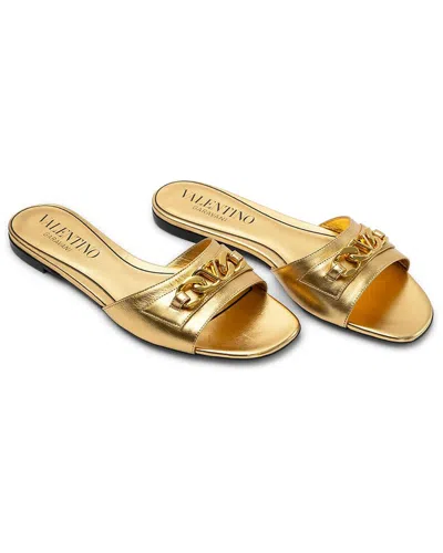 Valentino Garavani Valentino Leather Slide In Gold