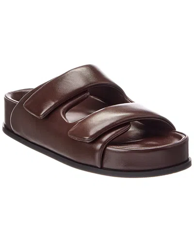 Valentino Garavani Valentino Leather Slide Sandal In Brown