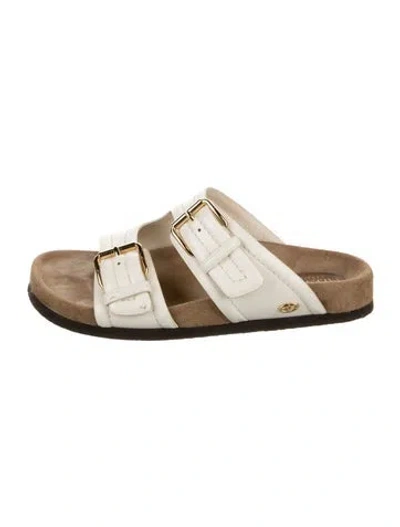 Pre-owned Valentino Garavani Leather Slides In Neutral