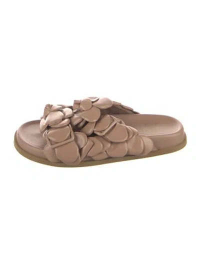 Pre-owned Valentino Garavani Leather Slides In Pink