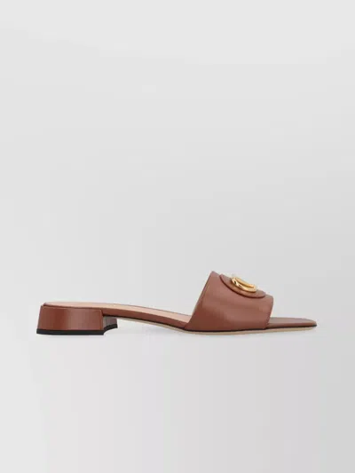Valentino Garavani Leather Slides In Pink