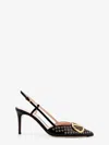 Valentino Pointed Toe Slingback Pumps Featuring Studs In Multi