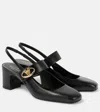 Valentino Vlogo Locker 60 Mary-jane Slingback Pumps In Schwarz
